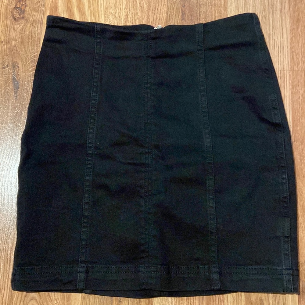 Free People Modern Femme Mini Skirt, Black, Size 4